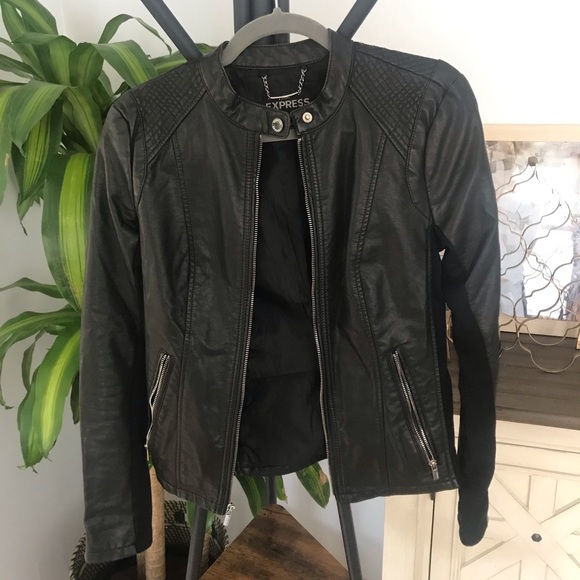 Express Jackets & Blazers - Faux Leather Quilted Moto Jacket 🖤